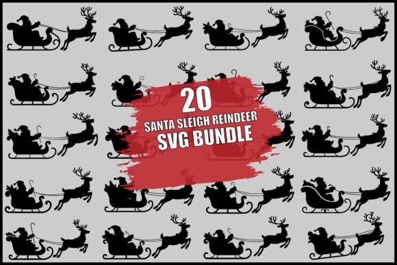 Download Santa Sleigh Reindeer SVG Bundle - Santa Collection