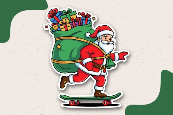 Download Santa Skateboard SVG - Santa Collection
