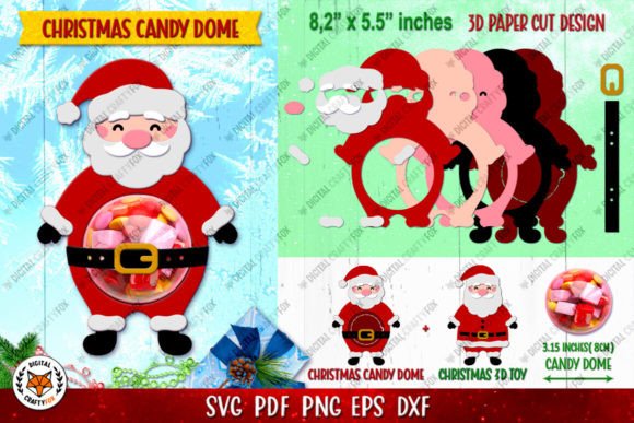 Download Santa Claus Candy Dome, 3D Christmas Toy - Santa Collection