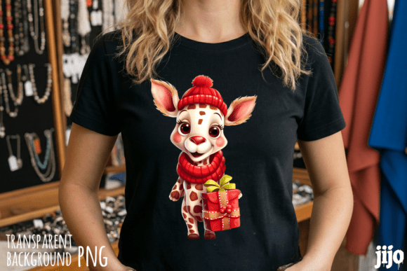 Download Cute Giraffe Christmas Gift PNG - Christmas gift png Collection
