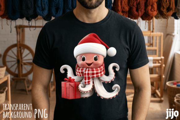 Download Octopus Santa Christmas Gift PNG - Santa Collection