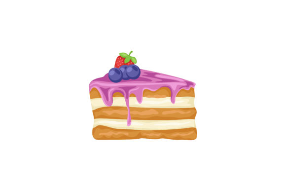 Download Pretty Sweet Blueberry Cake Illustration - Cake illustration Collection
