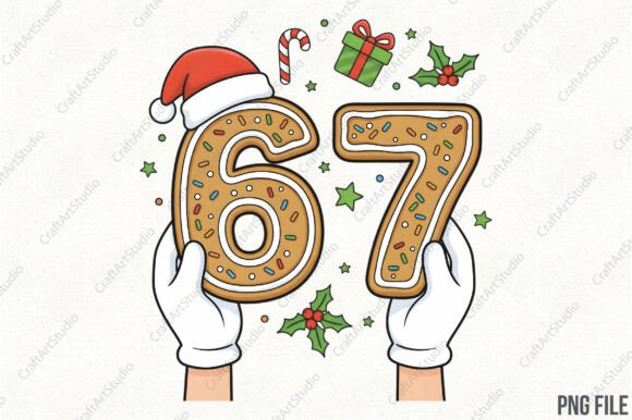 Download Christmas 67 Six Seven Cookies Santa Png - Santa Collection