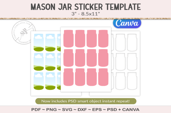 Download Mason Jar Collage 3" Template Sheet - Jar Collection