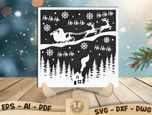 Download Santa Sleigh Christmas Scene SVG - Santa Collection