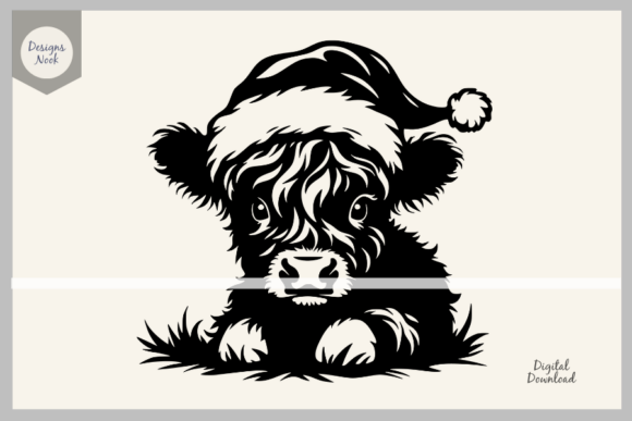 Download Highland Cow Santa SVG Clipart PNG DXF - Santa Collection