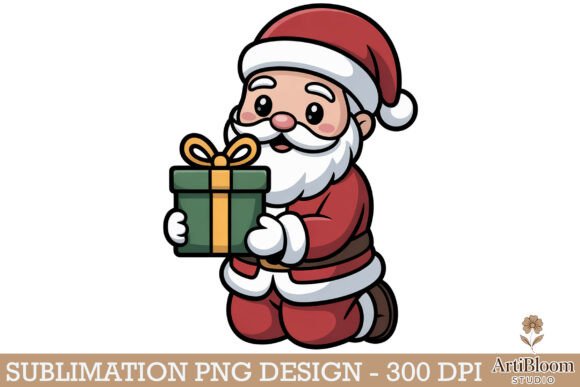 Download Chibi Santa with Christmas Gift Png - Santa Collection