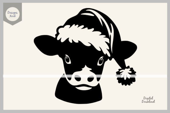 Download Cow Santa SVG Clipart Silhouette PNG - Santa Collection