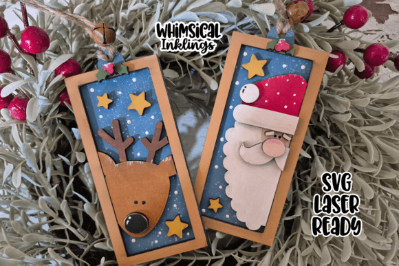 Download Santa Pals Frame Ornaments Laser SVG - Santa Collection