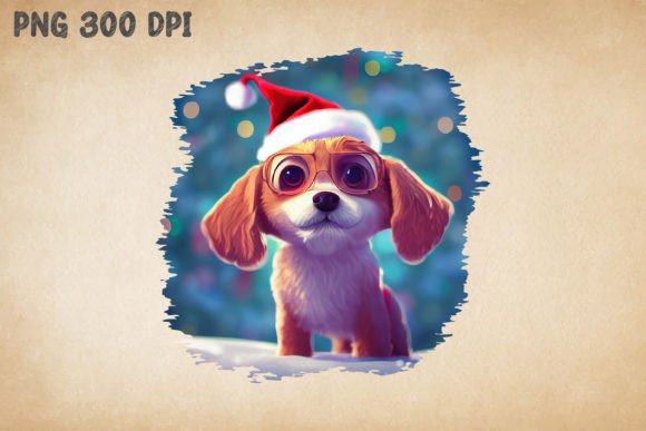 Download Cute Little Puppy with Santa Hat 2 - Santa hat Collection