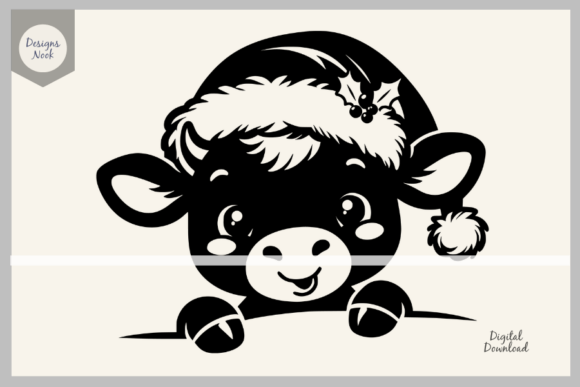 Download Cow Santa SVG Clipart Silhouette PNG DXF - Santa Collection