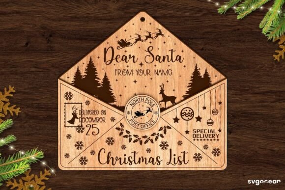 Download Dear Santa Letter Envelope Laser Cut - Santa Collection
