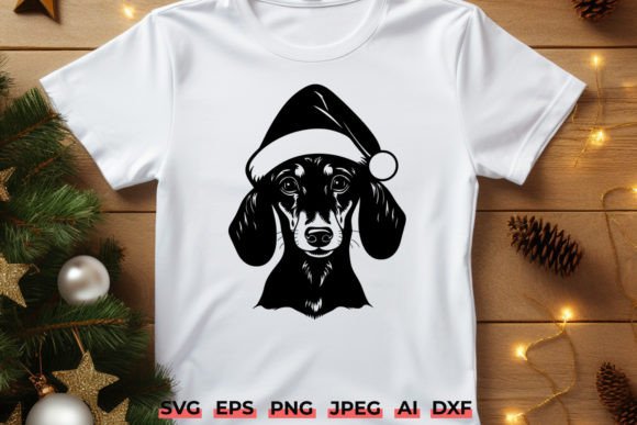 Download Christmas Dachshund with Santa Hat SVG - Santa hat Collection