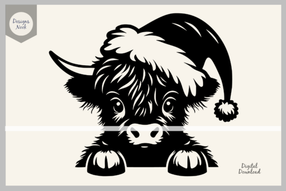 Download Highland Cow Santa SVG Clipart PNG DXF - Santa Collection