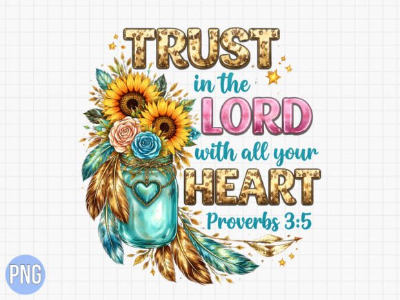 Download Trust in the Lord Floral Jar T-shirt PNG - Jar Collection