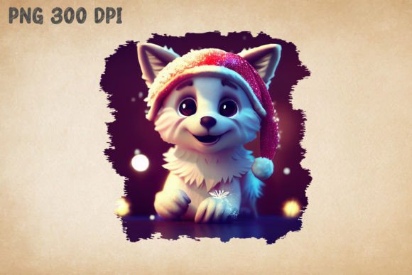 Download Cute Little Puppy with Santa Hat - Santa hat Collection