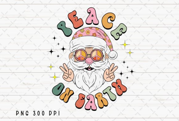 Download Peace on Earth Santa Retro Christmas PNG - Santa Collection