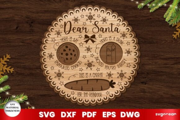 Download Santa Treat Tray Laser Cut - Santa Collection