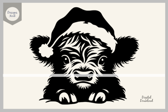 Download Highland Cow Santa SVG Clipart PNG DXF - Santa Collection